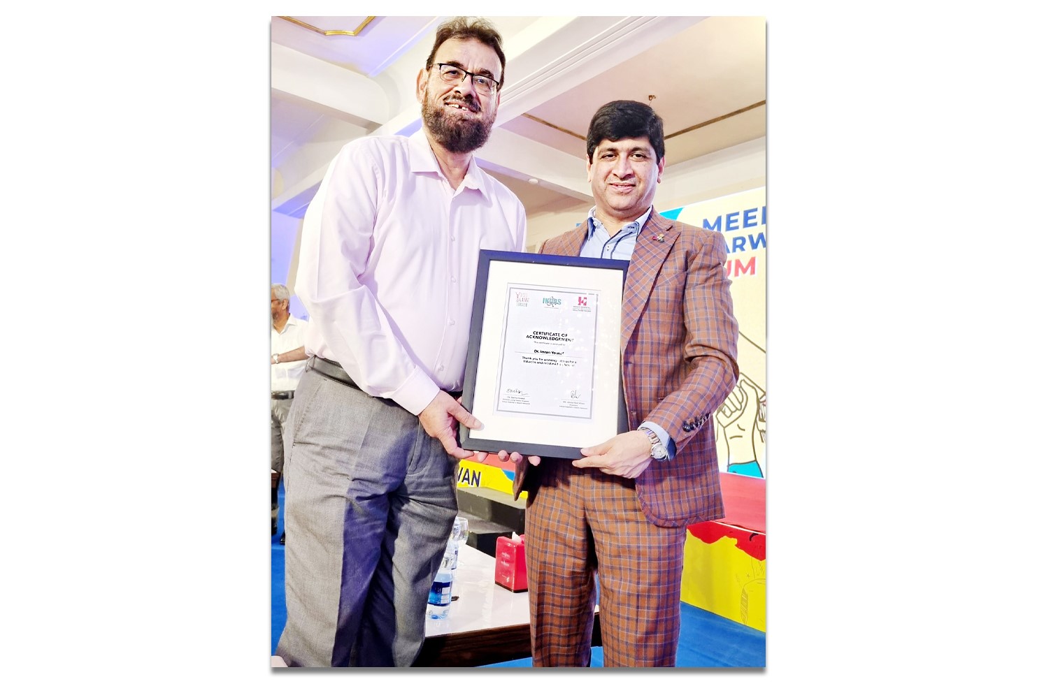 Certificate of Recognition from Indus Hospital
